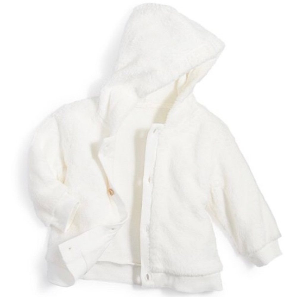 First impressions Hooded Fleece Jacket Angel white Size 3/6M